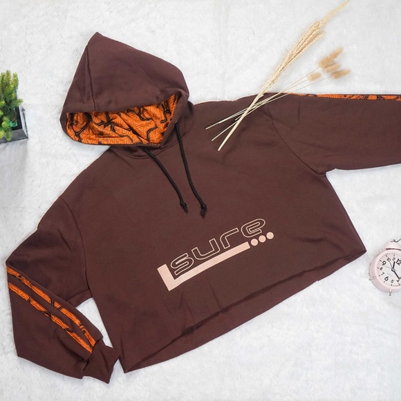 Batik Accent Hoody in Brown - Picture 1 of 3